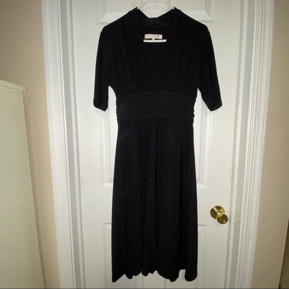Evan Picone stretch jersey dress black size 10